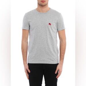 Burberry Gray Tee with Red Emblem